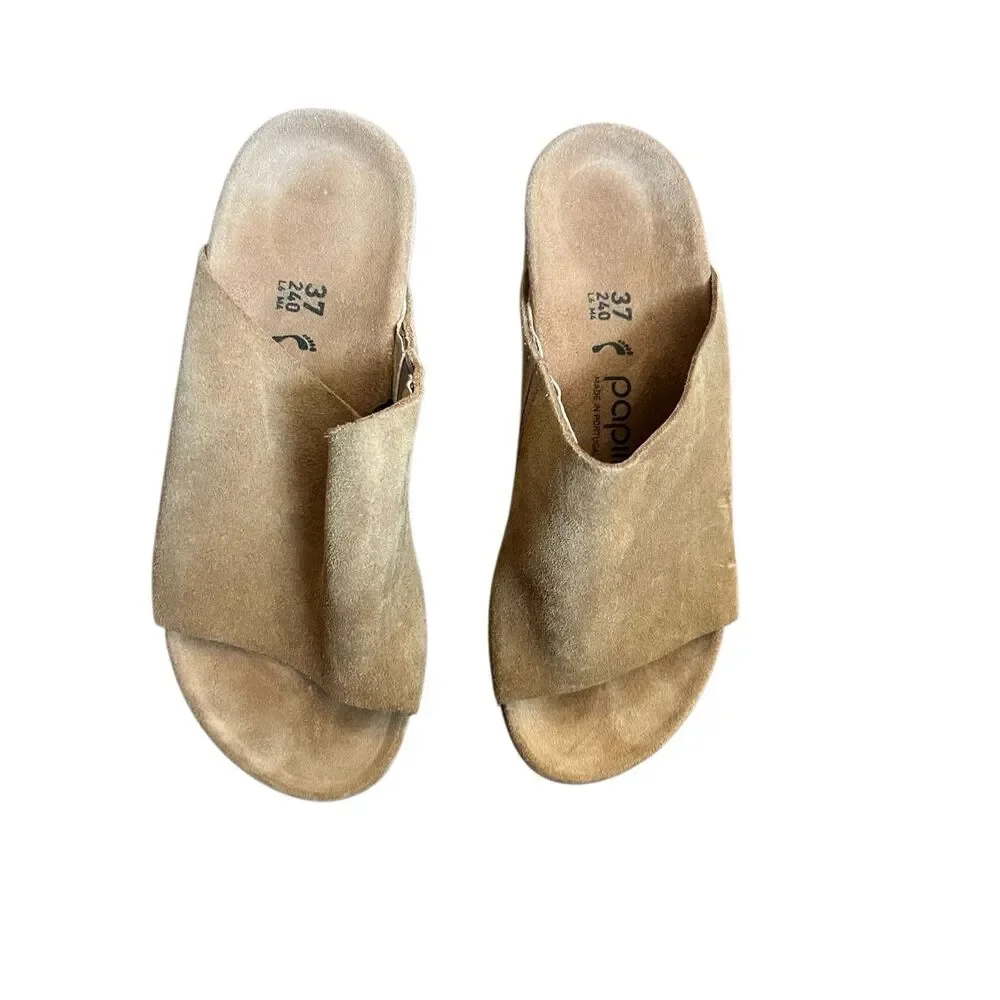 Papillio by Birkenstock Women's Namica Suede Wedge mules slip On Sandals 37/6